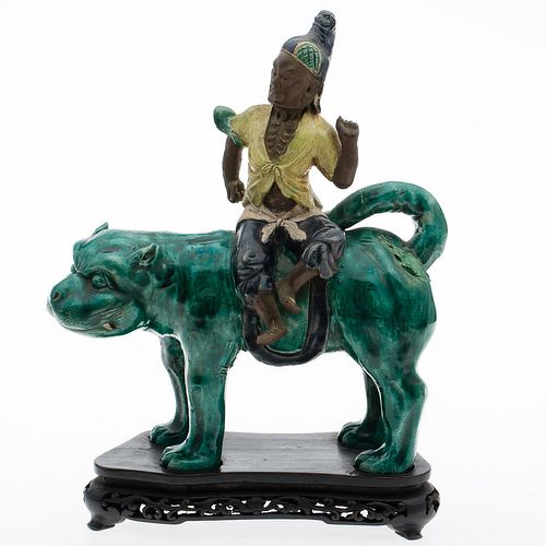 4660496: Asian Ceramic Figure on Mythological Beast TF1SC