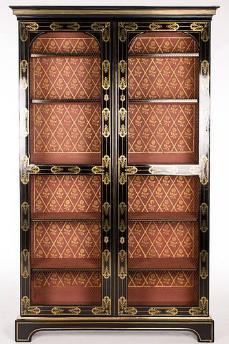 4542875: Napoleon III Boulle Ebonized Bookcase Cabinet, 19th Century KL5CJ