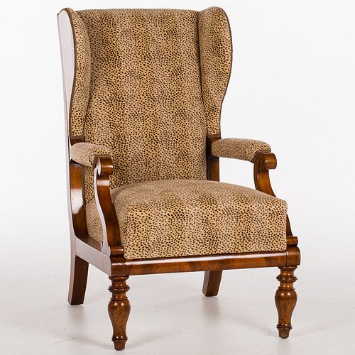 4542911: Biedermeier Upholstered Walnut Wingchair, mid 19th Century KL5CJ