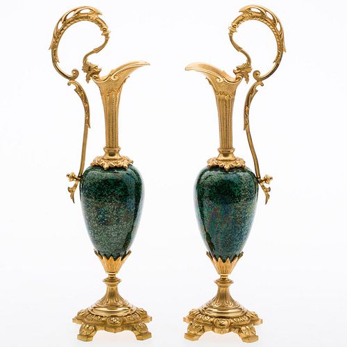 4542933: Pair of French Ormolu and Enamel Ewers, Late 19th/Early 20th Century KL5CJ