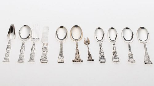 4542989: Group of 10 Tiffany Sterling Silver Spoons and a Pickle Fork KL5CQ