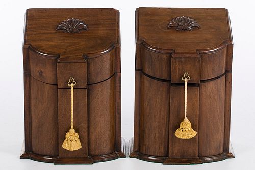 4543000: Pair of George III Style Mahogany Knife Boxes KL5CJ