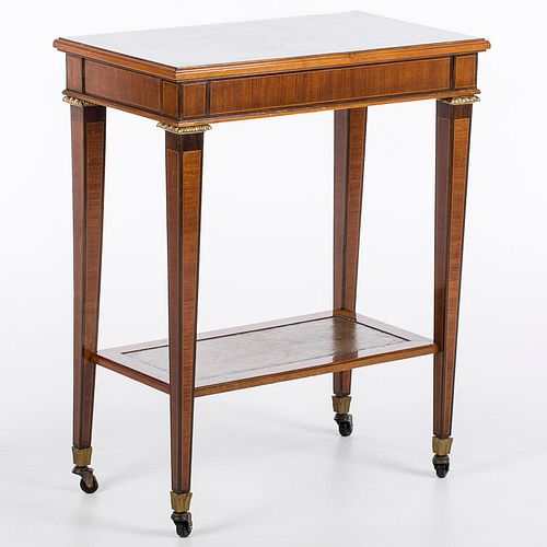 4543002: Neoclassical Style Rectangular Kingwood and Gilt-Bronze
 Mounted Double-Tier Side Table KL5CJ