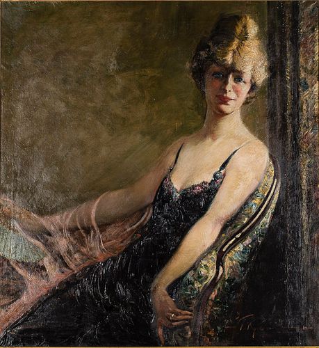4543010: S. G. Ryder, Portrait of a Woman, Oil on Canvas, c. 1930's KL5CL