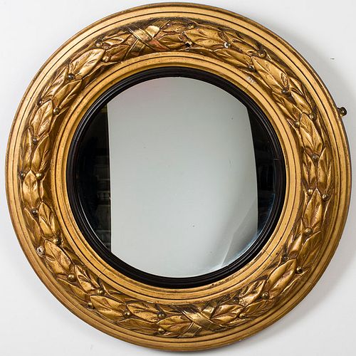 4543015: English Giltwood Circular Mirror, Late 19th Century KL5CJ