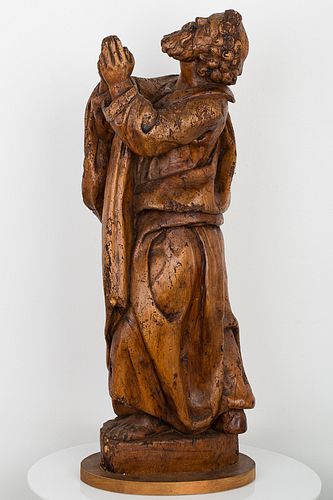 4419888: English or Flemish Carved Oak Penitent Figure,
 Late 17th/early 18th century H7KBL