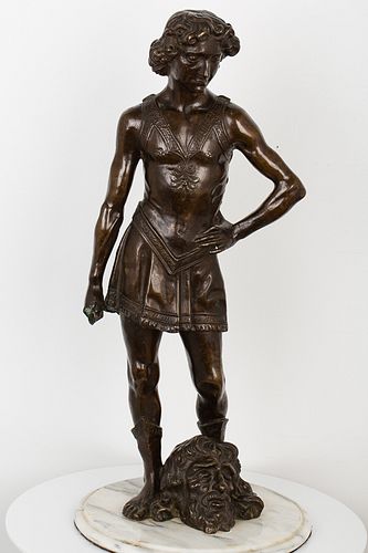 4419890: After Andrea del Verrocchio (Italian, 1435-1488),
 David, Bronze, 20th Century H7KBL