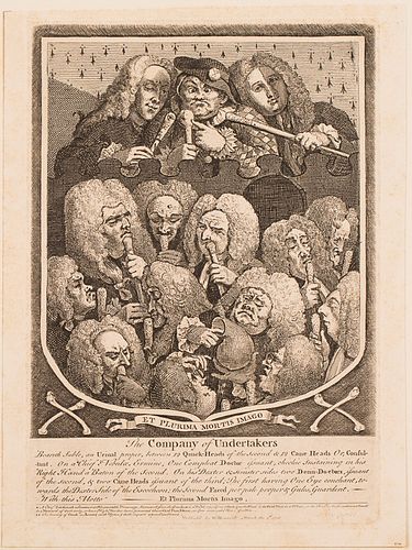 4419902: William Hogarth (English, 1697-1764), The Company
 Of Undertakers, Etching, 1736 H7KBO