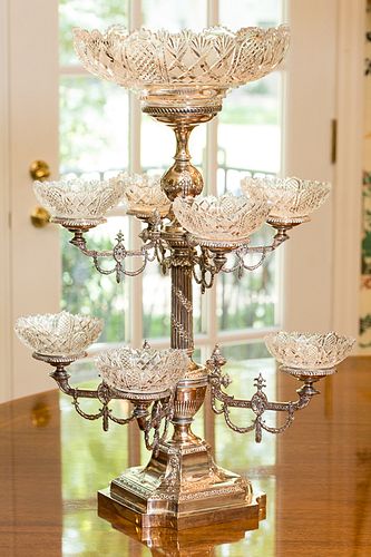 4368455: Victorian Silver Plate Epergne with Cut Crystal Bowls, 19th Century
C8GAQ