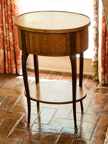 4368468: Louis XV Style Oval Parquetry Side Table C8GAJ
