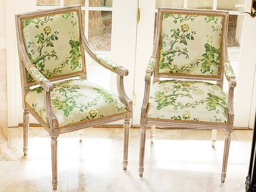 4368506: Pair of Louis XVI Style Open Armchairs, 20th Century C8GAJ
