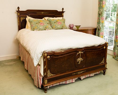 4368528: Louis XVI Style Gilt-Metal Mounted Mahogany Queen Size Bed C8GAJ