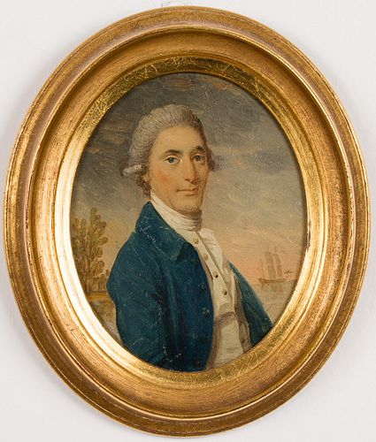 4419908: English School, Portrait of a Gentleman, Probably
 a Ship Captain, 18th Century T8KBL
