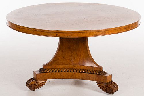 4419926: Regency Burr Elm Circular Center Table, First Quarter 19th Century T8KBJ