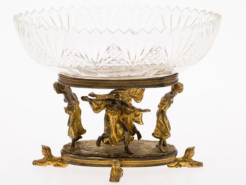 4419939: French Gilt-Metal and Cut Glass Compote, 19th Century T8KBF