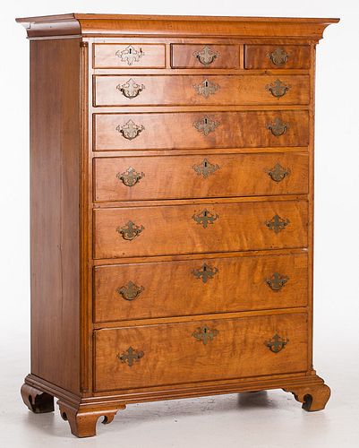 4419957: Chippendale Walnut Tall Chest of Drawers, Pennsylvania, 18th Century T8KBJ