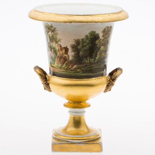 4419978: Paris Porcelain Painted Urn, 19th Century T8KBF