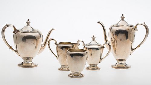 4420028: 5 Piece Bradford Sterling Silver Tea and Coffee Service, 20th Century T8KBQ