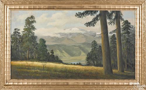 Barclay Rubincam (American 1920-1978), oil on canvas landscape, signed lower right, 20'' x 36''.