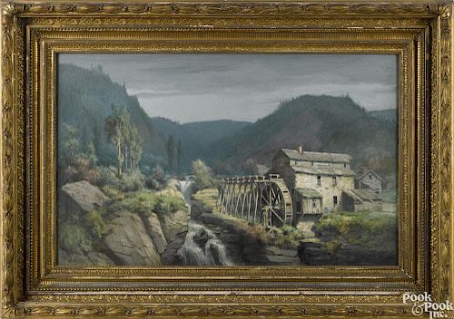 Hamilton I. Marlatt (American 1867-1929), watercolor landscape with a mill, signed lower left