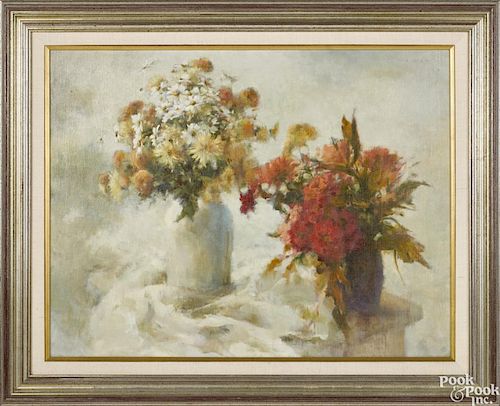 Philip Jamison (American, b. 1925), oil on canvas floral still life, signed upper right, 23'' x 30''