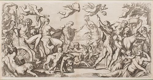 4420063: Carlo Cesi (Italian 1612-1692), Hercules and Omphale,
 Engraving, 17th Century T8KBO
