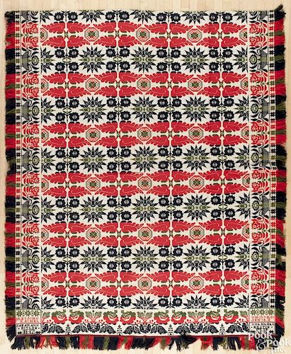 Two Berks County, Pennsylvania Jacquard coverlets, dated 1837 and 1847