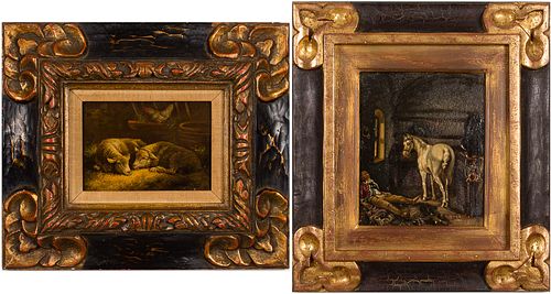 4420099: After Giacinto Gimignani (Italian, 1611-1681),
 Two Paintings of Animals, Oil on Copper T8KBL