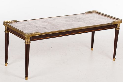 4420123: Louis XVI Style Marble Top Low Table, 20th Century T8KBJ