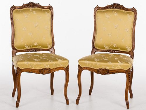 4420168: Pair of Louis XV Style Walnut Side Chairs T8KBJ