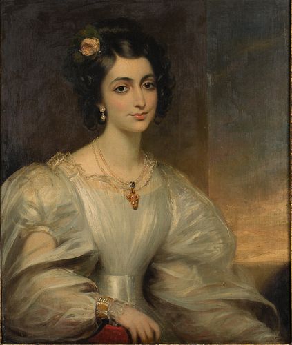 4269311: Attributed to George Henry Harlow (English, 1787-1819),
 Portrait of a Lady, Oil on Canvas E1REL