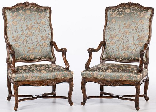 4269312: Pair of Louis XV Style Fauteuils, 19th Century E1REJ