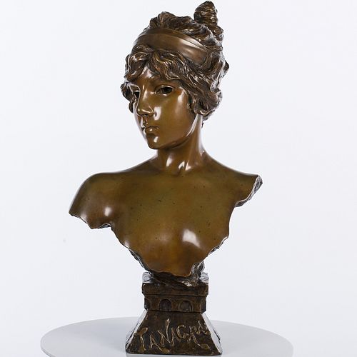 4269340: Emmanuel Villanis (French, 1858-1914), Tanagra, Bronze E1REL