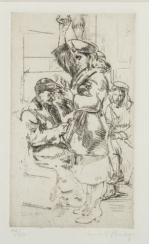 4269355: Isabel Wolff Bishop (NY/OH, 1902-1988), Straphangers, Etching E1REO