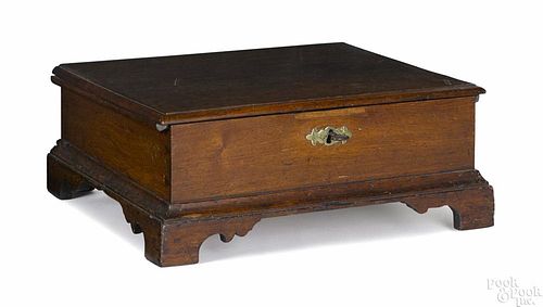 Pennsylvania Queen Anne walnut bible box, ca. 1760, 7'' h., 17'' w., 14'' d.