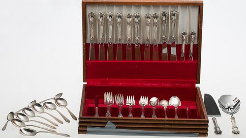4269373: 70 Piece Towle 'Old Master' Sterling Silver Flatware
 Set and 10 Misc. Sterling Silver Spoons E1REQ