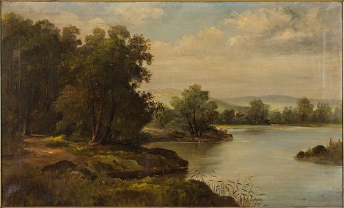 4269455: Possibly C. Forbes, American School, River Landscape, Oil on Canvas E1REL