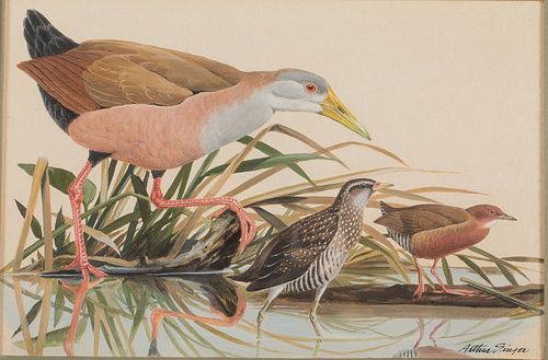 4269519: Arthur Singer (New York, 1917-1990), Railbirds,
 Gouache and Watercolor on Paper E1REL