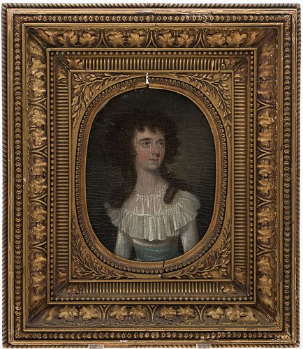 4269581: English School, Portrait of a Woman, Oil on Board 18th/19th Century E1REL