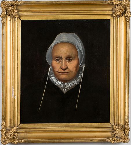 4269590: Flemish School, Portrait of a Woman, Oil on Canvas E1REL