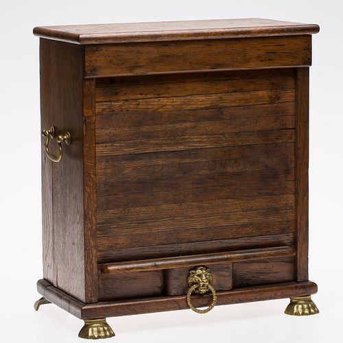 4269604: English Oak Roll Top Miniature Side Cabinet, 19th Century E1REJ