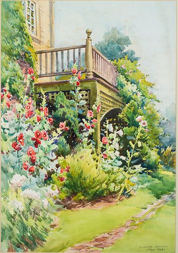 4269651: William Lester Stevens (Massachusetts, 1888-1969),
 Summer Garden, Watercolor on Paper, 1928 E1REL