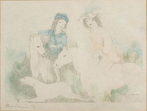 4285924: Marie Laurencin (French, 1883-1956), La Promenade
 a Cheval, Etching and Aquatint, C 1928 E1REO