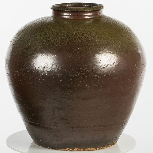 4285954: Chinese Brown Glazed Jar E1REC