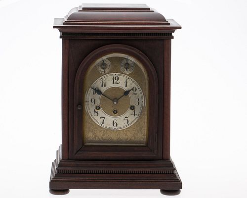 4286089: English Mahogany Mantle Clock, Late 19th/20th Century E1REG