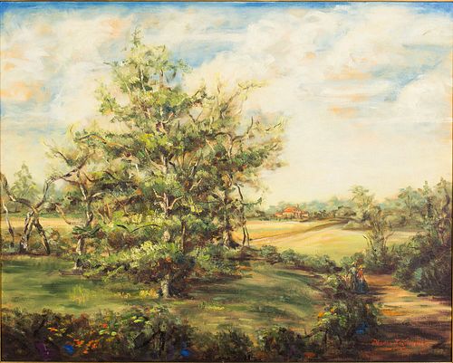 4287494: Martha J. Gramling (Georgia, 1912-1990), Summer, Oil on Canvas Board E1REL