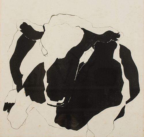 4058159: Anita Zaleski, Pasture Forms Cow 2, Serigraph E8RDO