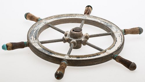 4058151: Thomas Laughlin Co. Metal and Wood Ship's Wheel E8RDJ