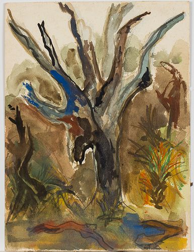 4058179: Eleanor Torrey West (Georgia/Michigan, b. 1913),
 Tree, Gouache on Paper E8RDL
