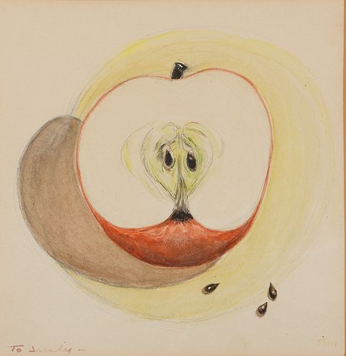 4058218: Thomas Marker, Apple, Watercolor on Paper E8RDL
